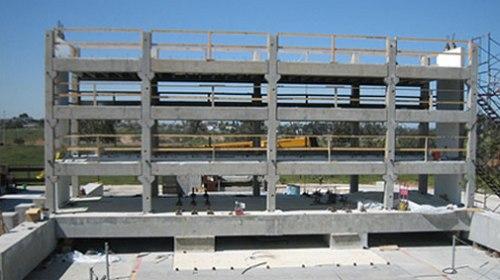 Half-scale precast concrete structure tested on the U-C-S-D-N-E-E-S shake table