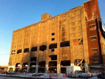 Ten-story warehouse structure in Utica, NY that was tested in February 2014.