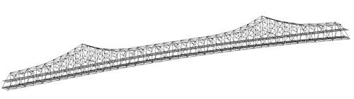 3D AutoCAD model of the Big Mystic Span truss span