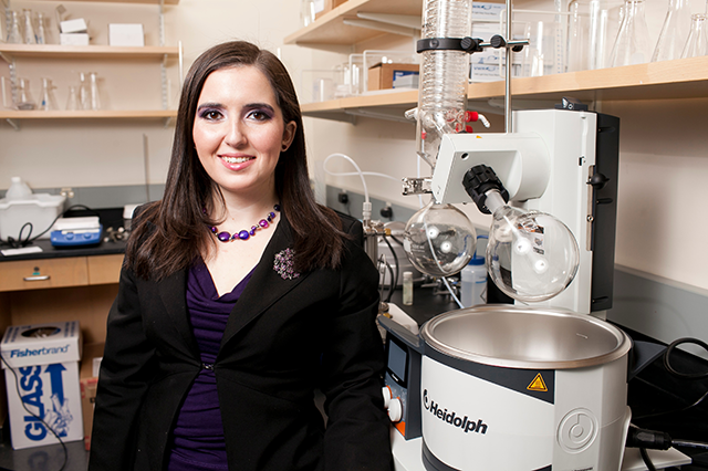 Assistant Professor Ayse Asatekin shown in her lab.