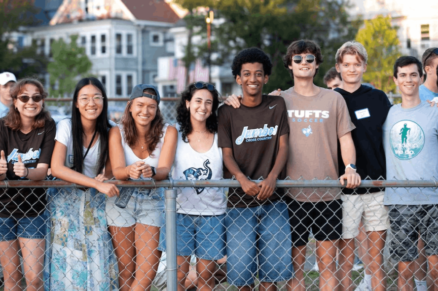 Students attend a sporting event at Tufts University.