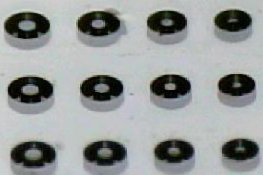 Angled light microscope picture showing a portion of an array with different sized P-D-M-S posts-in-wells