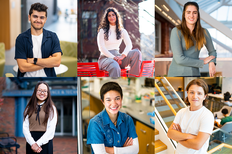 A collage of students featured in Engineering Pathways article.