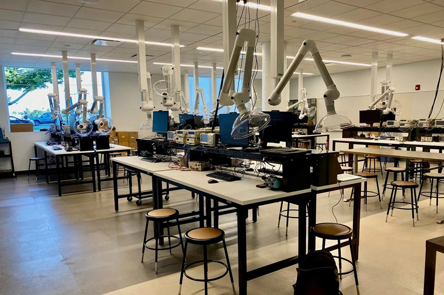A renovated lab in Halligan Hall. 
