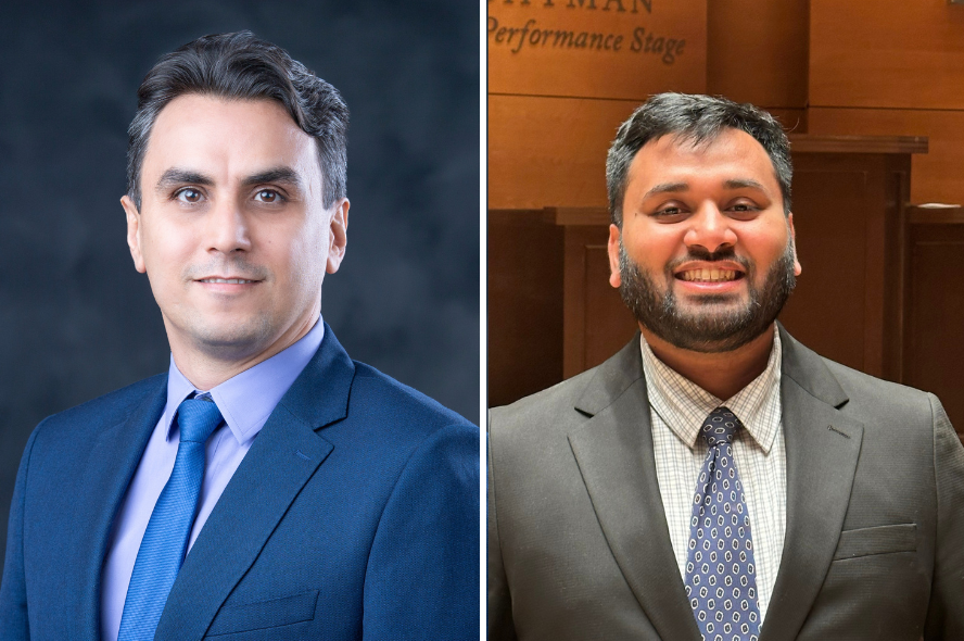 Headshots of Professor Farshid Vahedifard and Ph.D. candidate Mohammed Azhar