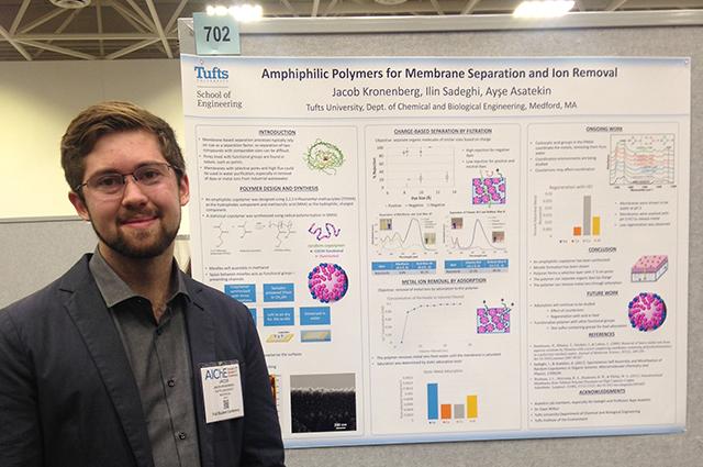 Jacob Kronenberg with his poster at the AIChE Annual Meeting