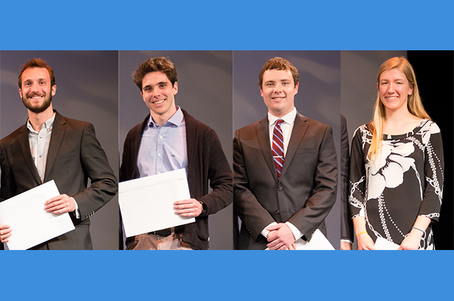 Four undergraduate student award winners.