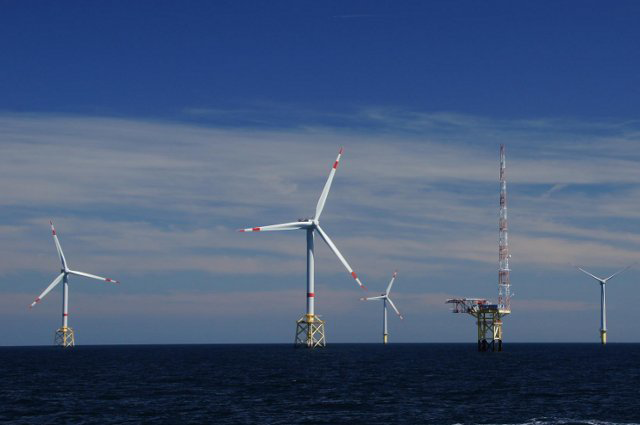 Wind turbines in the ocean