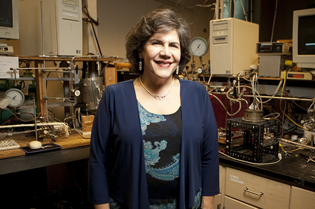 Professor Maria Flytzani-Stephanopoulos in the lab