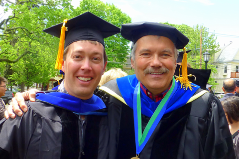 Left to right: Tufts alum Kyle Flynn and Professor Emeritus Steve Chapra.