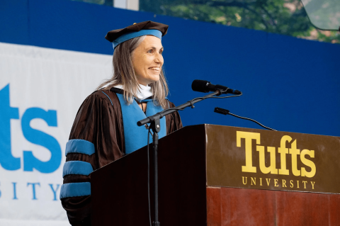 Fiona Hill speaks during the 2024 Commencement Ceremony.