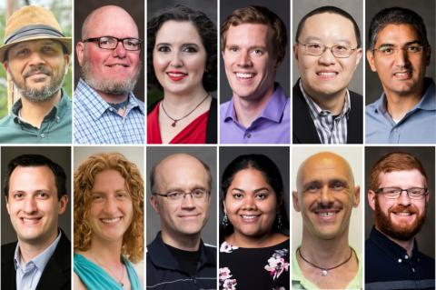From left to right: (Top) Shuchin Aeron, Martin Allen, Ayse Asatekin, Steven Bell, Ming Chow, Khaled ElMahgoub. (Bottom) Jeffrey Guasto, Erica Kemmerling, Gary Leisk, Srivalleesha Mallidi, Mark Sheldon, Richard Townsend.