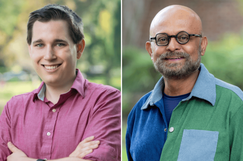 Kevin Smith (left) and Shafiqul Islam (right). Photo of Islam by Melissa Blackall / courtesy of Radcliffe Institute.
