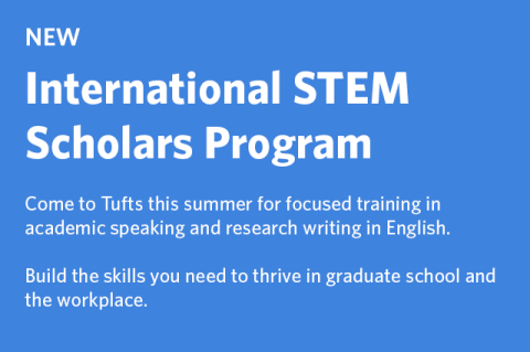 Come to Tufts this summer for focused training in academic speaking and research writing in English.