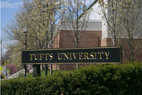 Tufts University sign near campus