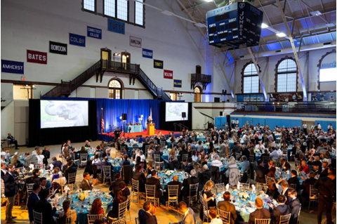 A crowd at the Tufts University Athletics Hall of Fame.