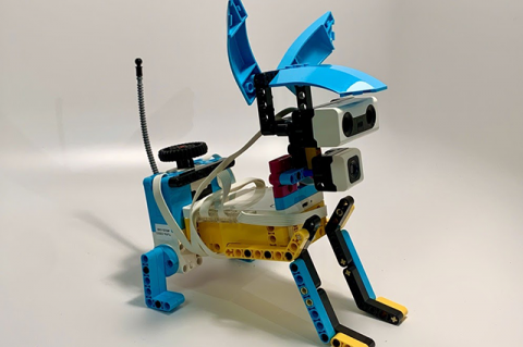 A dog made with Lego Education Prime kits.