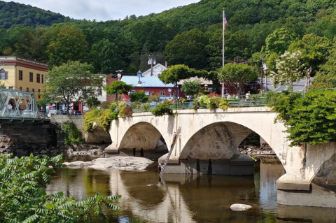 The Bridge of Flowers in Shelburne Falls, Massachusetts