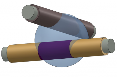 Schematic illustration of a 3D thread/fiber-based transistor 