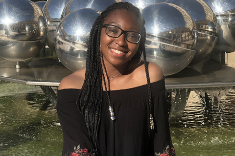 Computer science student Jada Worthy in France
